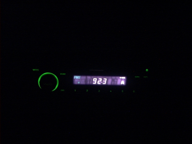 This is my Sony CDX-4250 CD Player during the night.