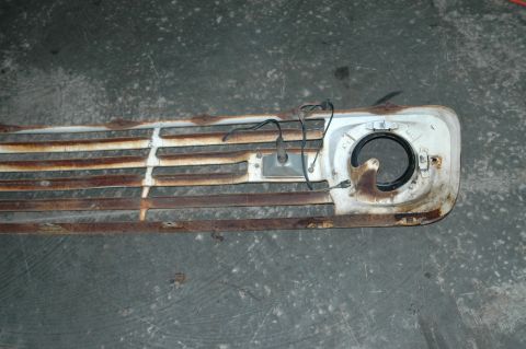 1963 Ford F-250 - Front grille assembly from a 1963 Ford F-250, showing significant rust and wear.