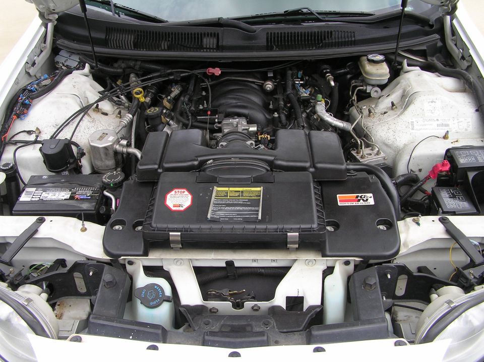 2001 Chevrolet Camaro engine bay with K&N air filter