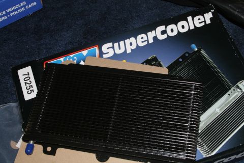 1989 Ford Crown Victoria LTD - A transmission cooler is shown with its "SuperCooler" branded packaging.