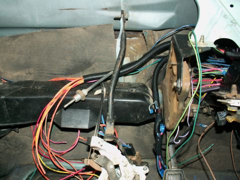 1983 Ford Bronco - accessory wiring from new harness for heater, radio, clock and extras like cruise control and power seats.