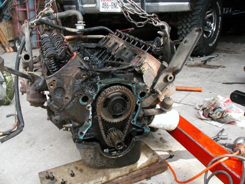 1986 Ford Bronco - Front of the old engine.
