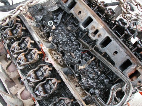 1986 Ford Bronco - Lots of nasty crap. 15 years of bad engine maintenance by previous owner.