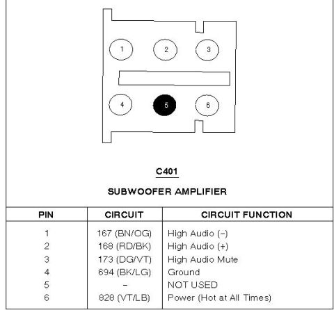 1996 Mercury Grand Marquis - Subwoofer connector
