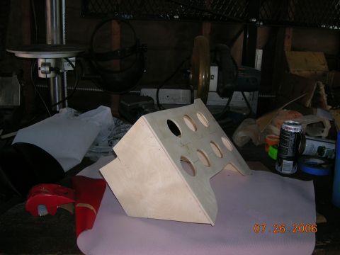 1985 Ford Bronco - A custom wooden gauge pod is shown, likely for installation in a vehicle's interior.