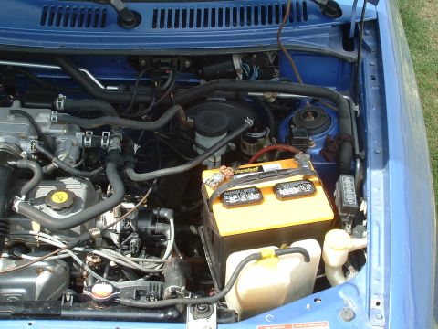 1995 Ford Aspire - Clean engine compartment, drivers side.