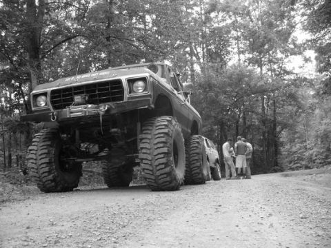 1979 Ford Bronco - dont know why its black and white but its cool.