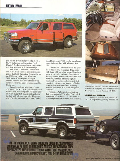 1984 Ford Bronco - Centurion Broncos were custom conversions based on Ford Bronco chassis, often with extended bodies.