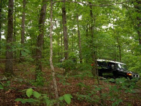 1993 Ford Bronco - Black FJ behind us at one of the Superlift OHV trails