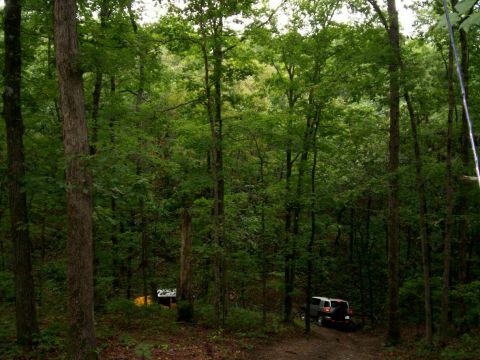1993 Ford Bronco - Yellow & Silver FJ on one of Superlift OHV trails