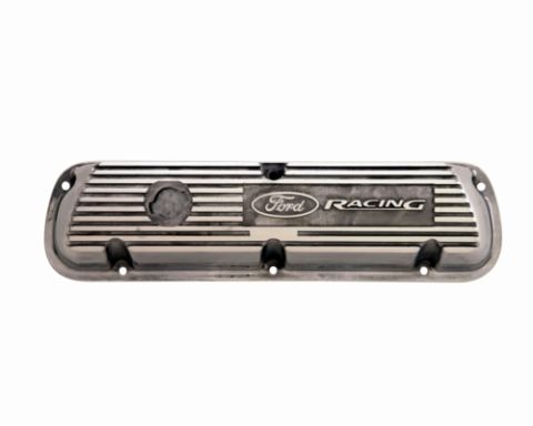 1978 Ford Mustang II - This Ford Racing valve cover features a ribbed design and the iconic Ford logo, indicating performance enhancement for a Ford engine.