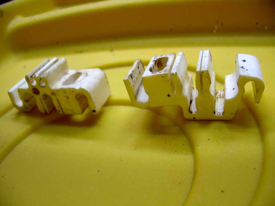 These are the newer clips(off a 96 CV), which I hope will work for me. They seem to hold a pile more lines and hoses and keep the far away from the rusty frame rail.