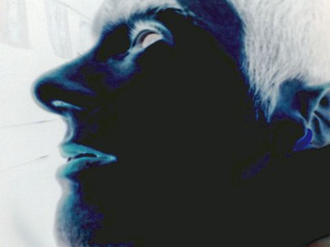 2001 Ford Crown Victoria - Profile view of a person's face with inverted colors, focusing on facial features.