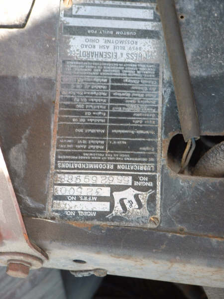 1972 Ford Ranchero - Hess & Eisenhardt data plate lists lubrication recommendations and part numbers.