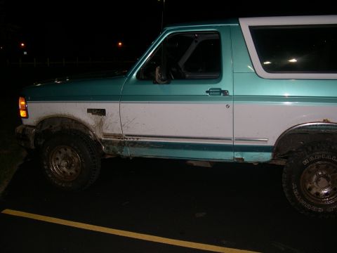 1994 Ford Bronco - The Bronco in the parking lot after getting all the way out of the mud!