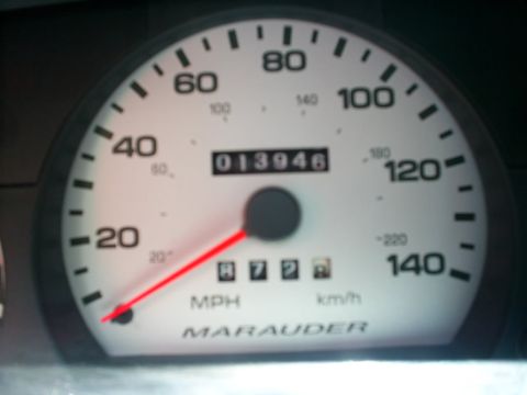 2003 Mercury Marauder - The speedometer gauge displays 'Marauder' and shows 139,46 miles on the odometer.