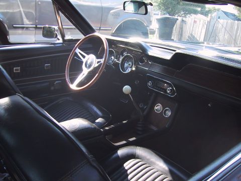 1968 Shelby GT500 - Interior view of a 1968 Shelby GT500, showing the dashboard, steering wheel, and seats.