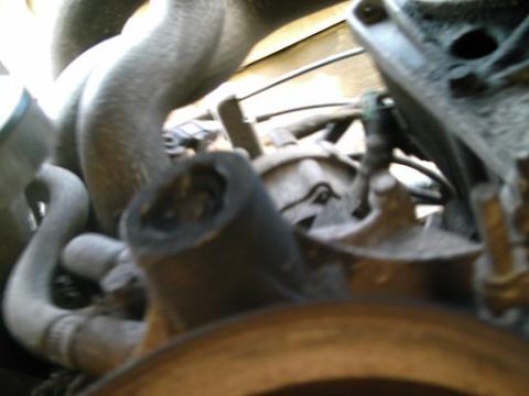 1986 Ford Bronco - Engine bay detail with hoses and mechanical parts visible.