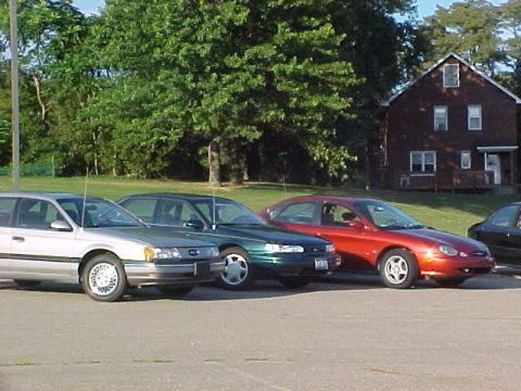 1995 Ford Taurus - closeup of mastertote's gen1, my gen2 and ed's gen3