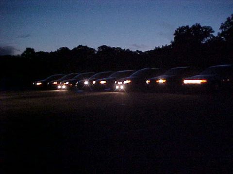 1995 Ford Taurus - another angle of all the cars in the twilight...