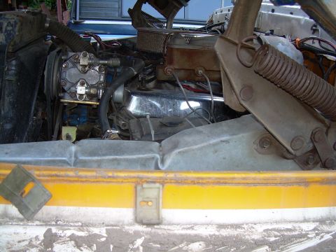 1978 Ford Bronco - Creased inner fender from hitting tree
