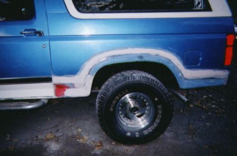 1983 Ford Bronco - Donor metal blended in, almost redy for temporary paint job.