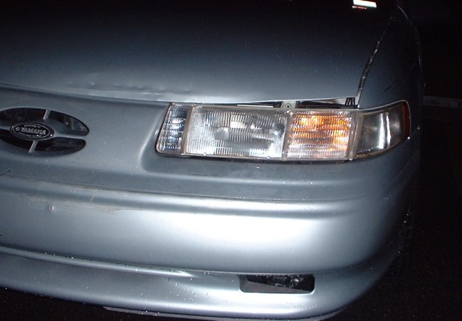 new headlight housing and turn signal. old hood.