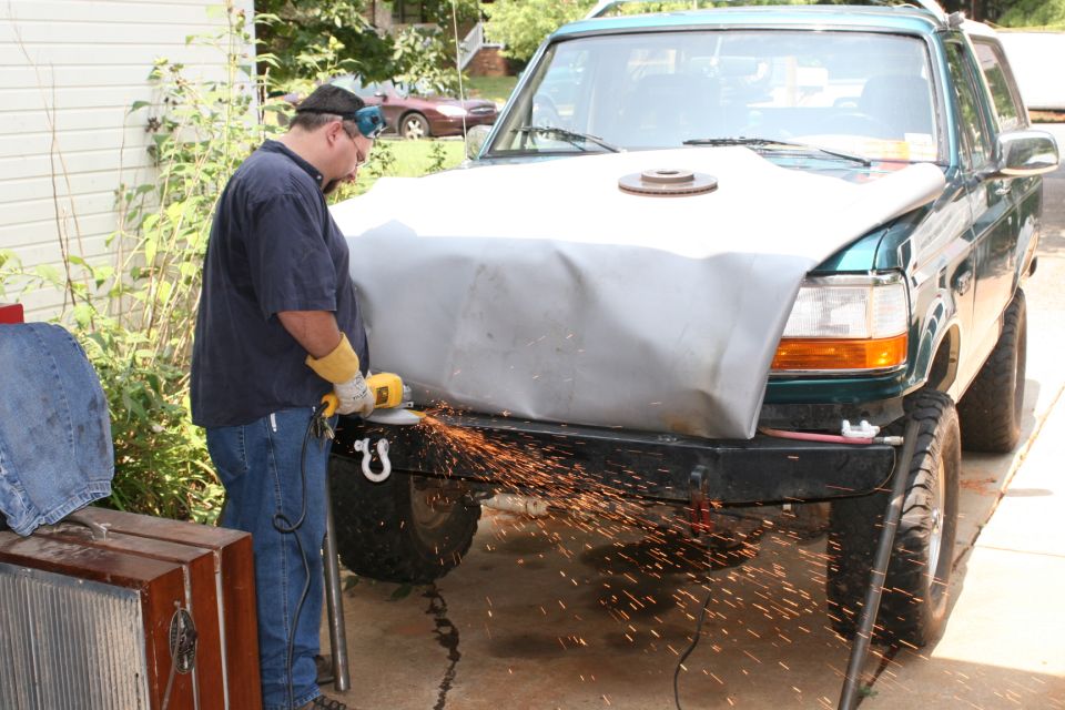 Grinding down stubs from the old stinger.