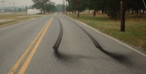 1993 Ford Taurus - burnout marks from yours truley.