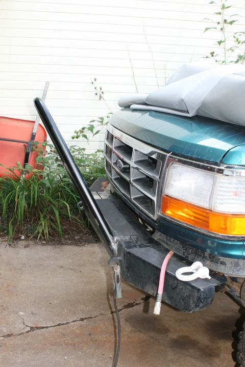 1996 Ford Bronco - Custom bumper installed on a 1996 Ford Bronco, showing the front grille and headlights.