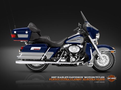 1978 Ford Bronco - This 2007 Harley-Davidson FLHTCUI Ultra Classic Electra Glide is shown from the side.
