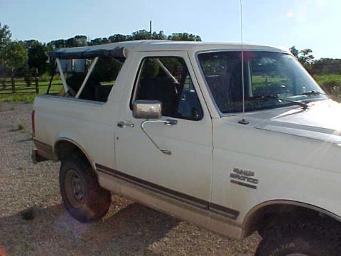 1987 Ford Bronco - Got the sides and the back rolled up, ready to head back to my house in Wichita.
