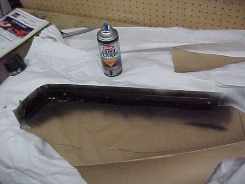 1968 Mercury Cougar - Krylon #1613 Semi flat black paint being applied to the dash parts.