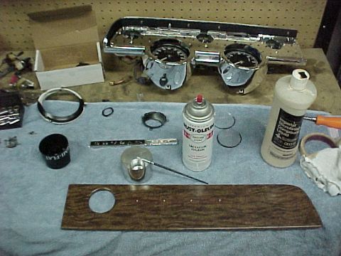 1968 Mercury Cougar - The rechromed and detailed instrument bezel looks great. I painted the back ground areas on the dash emblems. The wood grain dash parts are…