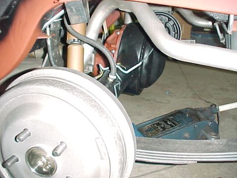 1968 Mercury Cougar - Original Fomoco correctly dated brake drums. NOS Autolite Super Heavy Duty shocks in their distinctive copper color (Note: the assembly lin…