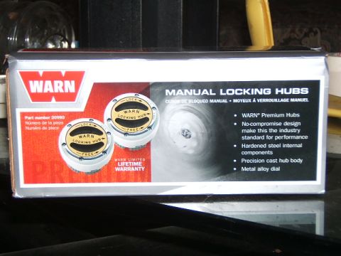 1988 Ford Bronco - Box for Warn manual locking hubs, part number 20990, with product details and warranty information.