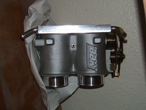 1988 Ford Bronco - BBK Twin 61mm throttle body, part of an MSD ignition system install.