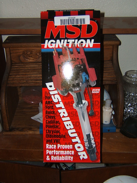 1988 Ford Bronco - A box for an MSD Ignition distributor, showing the part inside and listing compatible vehicle makes.