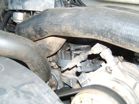 1988 Ford Bronco - Close-up view of an engine's distributor cap and spark plug wires, likely part of an ignition system.