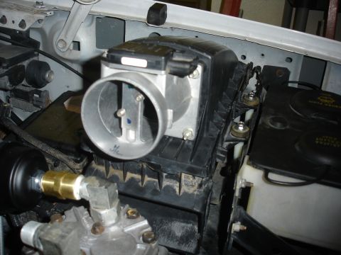 1996 Ford Bronco - Air box reinstalled with spacers.