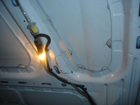 1996 Ford Bronco - Spacing the box up caused clearance issue between the MAF and hood. You can see the offending area. I cut the area out with a roto zip and…