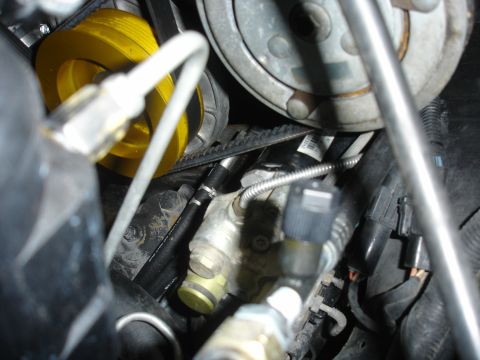 1996 Ford Bronco - Spacing the bracket also caused clearance issues between the belt and ABS motor. I had to play with belt sizes to get the best possible con…