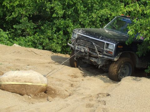1986 Ford Bronco - This 1986 Ford Bronco is equipped with a winch to help navigate challenging terrain.