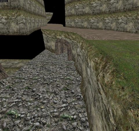 1969 Ford Mustang - A digital rendering depicts a , rocky landscape with a narrow path along a cliff edge.