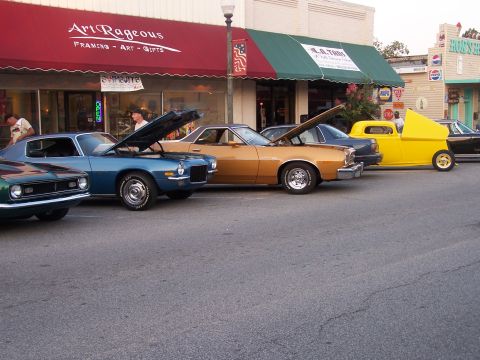 1973 Ford Ranchero - My 73 on one of the lines. Many thanks to the shop keeper who insisted on parking her POS daily driver Olds on the line before we paraded i…