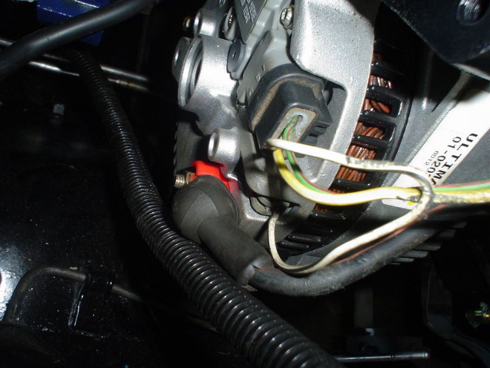 Alternator wiring with ULTIMA label