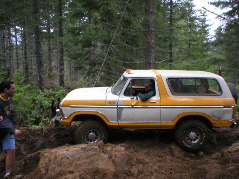 1978 Ford Bronco - This 1978 Ford Bronco is shown navigating a muddy trail during an off-road excursion.