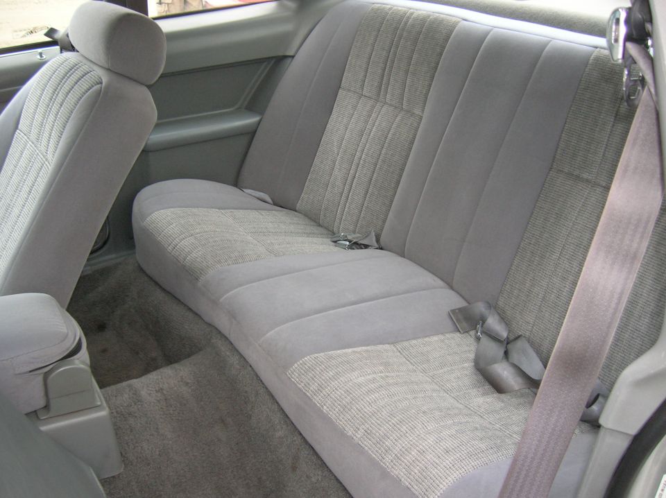 Rear bench seat and interior of a 1988 Ford Thunderbird