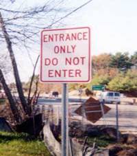 1968 Ford Mustang - A sign reads 'Entrance Only Do Not Enter' in front of a street scene with a white van visible.