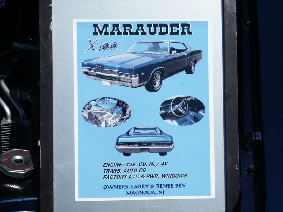 Mercury Marauder X100 show poster with photos and specs